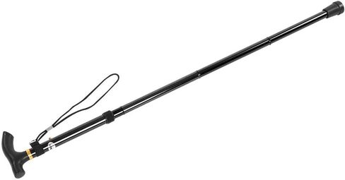 عصا للمشي مصنوعة من سبائك الألومنيوم أقطاب الرحلات قصب معدني قابل للطي كبار السن موازنة المشي لمسافات طويلة وتسلق الجبال (أسود) in Kuwait