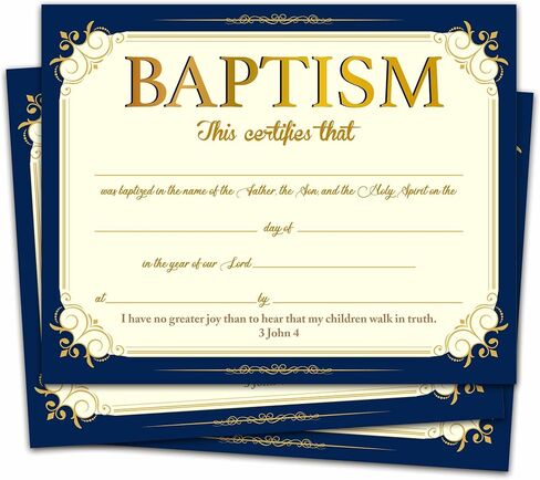 Baptism Certificates for Church, Elegant Border Baby Dedication Certificates with Baby Christening, Vintage Baptism Gifts for Baby Boys Baby Girls Kids, 25 Pcs Baby Shower Baby Baptismal Award -15 in Saudi Arabia