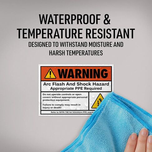 Avery Arc Flash/Shock Warning Labels, Waterproof, UV Resistant, Preprinted, 3.5" x 5", 8 Warning Decal Labels in Saudi Arabia