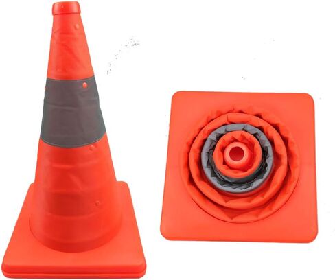 Annurssy 4-Piece 15.5-Inch Collapsible Safety Traffic Cones Multi-Purpose Pop-Up Reflective Road Parking Orange Safety Cone in Saudi Arabia
