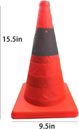Annurssy 4-Piece 15.5-Inch Collapsible Safety Traffic Cones Multi-Purpose Pop-Up Reflective Road Parking Orange Safety Cone in Saudi Arabia