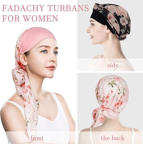 FADACHY Chemo Turbans Headwear for Women Summer Lightweight Headwraps Silky Head Scarf for Women Cancer Bald Cancer Hats in Saudi Arabia
