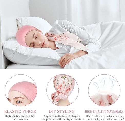 FADACHY Chemo Turbans Headwear for Women Summer Lightweight Headwraps Silky Head Scarf for Women Cancer Bald Cancer Hats in Saudi Arabia