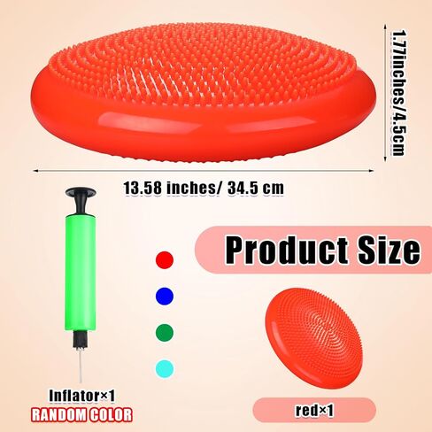 Wobble Cushion with Inflation Pump Balance Disc Stability Disc Wiggle Seat Therapy Exercise Office Chair or Kids Sensory in Saudi Arabia