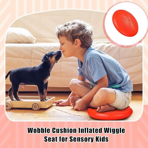 Wobble Cushion with Inflation Pump Balance Disc Stability Disc Wiggle Seat Therapy Exercise Office Chair or Kids Sensory in Saudi Arabia