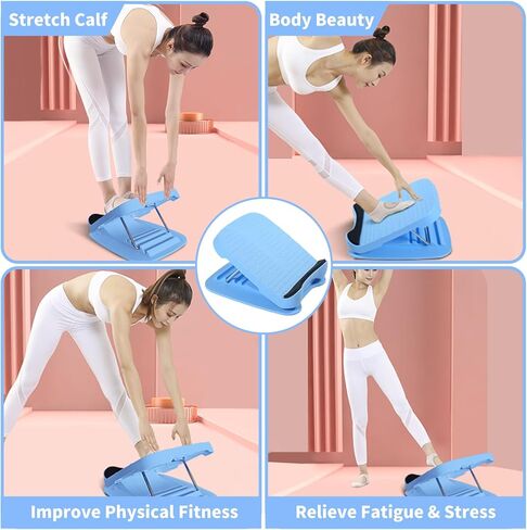 Slant Board Calf Stretcher,Ankle and Foot Incline Board,4 Level Adjustable Board for Calf Stretch Trainer,Achilles & Plantar Fasciitis.Warm-up & Relax Calf Muscles Equipment. in Kuwait