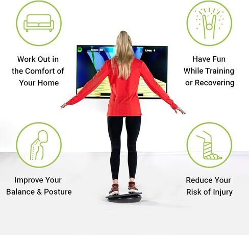 BoBo Core Trainer Balance Board, Whole Family Fitness Device With Free Connected Game & Exercises App. Professional 15" Wood Board With Built-in Bluetooth Motion Sensor. For Kids, Adults & Athletes. in Saudi Arabia