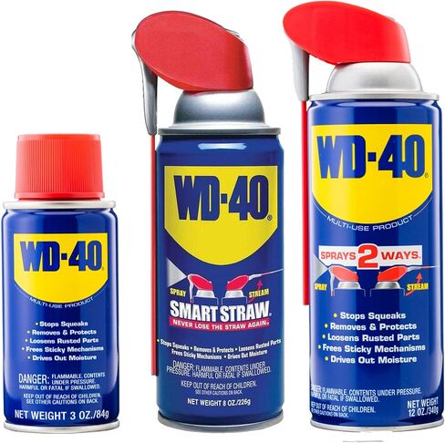 مجموعة التحرير والسرد ذات التركيبة الأصلية WD-40 المكونة من 3 أحجام: علبة صغيرة سعة 3 أونصة، وقش ذكي سعة 8 أونصة، وقش ذكي سعة 12 أونصة in Kuwait