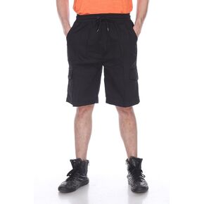 TanBridge Men’s Solid Cotton Cargo Short with Pockets Knee Length Lightweight Casual Work Outdoor in Kuwait