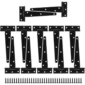 12 Pack 6 Inch T Strap Hinges, Shed Door Gate Hinges, Heavy Duty Black Outdoor Tee Hinge for Wooden Fences, Barn Door Gates Hinge for Shed Door Hardware in Kuwait