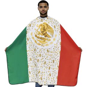 King Midas Mexico Flag Barber Cape - Professional Grade Hairdressing Cape - Barber Shop and Home Salon Barber Cape in Saudi Arabia