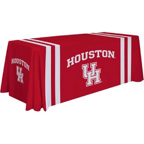غطاء طاولة مطبوع عليه رياضة Victory Corps Houston Cougars College - مرخص من الرابطة الوطنية لرياضة الجامعات (NCAA) - بوليستر - مفرش طاولة مدرسي (أبيض، أحمر) (6 بوصات ثنيات) in Kuwait