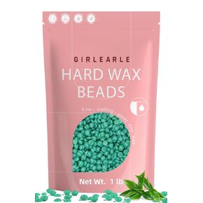 GIRLEARLE 1lb Wax Beads for Hair Removal - Unscented Hard Wax Beads Refill for Professional Full Body Waxing - Ideal for Facial, Brazilian Bikini, Legs, and Underarms at Home for Women and Men (White) in Saudi Arabia
