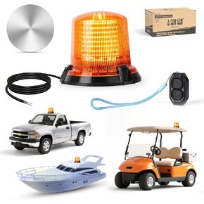 10L0L Golf Cart Flashing Safety Warning Light - Waterproof & Dustproof 12-80V Wide Voltage with 3M Cable for School Bus, Police Car, Yacht, Golf Cart in Kuwait