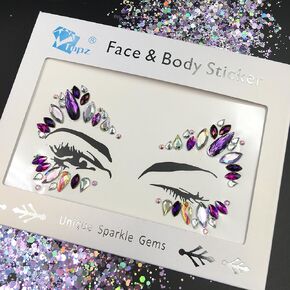 glow in the dark body gems halloween rave face jewels festival face gems sticker temporary tattoo body jewels sticker for halloween make up party in Saudi Arabia