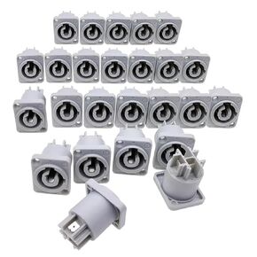 25 قطعة موصل Powercon 3 دبابيس 20A 250 فولت مقبس لوحة مكبر الصوت أنثى لإضاءة المسرح لشاشة LED (25 قطعة رمادي) in Kuwait