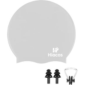 Extra Large Silicone Swim Cap for Long Hair, Adult Waterproof Swimming Cap for Women Men, Keeps Hair Dry in Pool-Pale Gray in Saudi Arabia