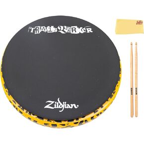 لوحة تدريب ترافيس باركر المميزة مقاس 12 بوصة من Zildjian - حزمة برتقالية مع أعواد الطبل وقطعة قماش تلميع أوستن بازار in Kuwait