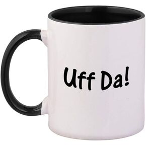 Black Uff Da Ceramic Cup Colored Mug - Black in Kuwait