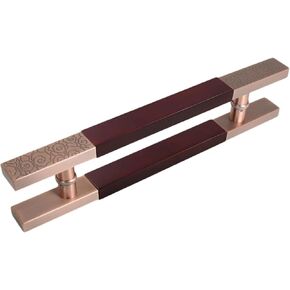 Sliding Barn Door Handle Shower/Barn Push Pull Bar Handle, Large Double Sided H Shape Sliding Door Handle - Stainless Steel & Wood(B,150cm(5ft)) in Saudi Arabia
