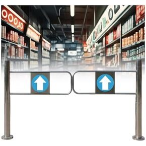 Universal Metal Access Swing Gate - Library Entrance Safety Gates, Automatic Closing Stainless Steel Door, 90° Open Design for Supermarkets & Warehouses (130x100cm in Kuwait