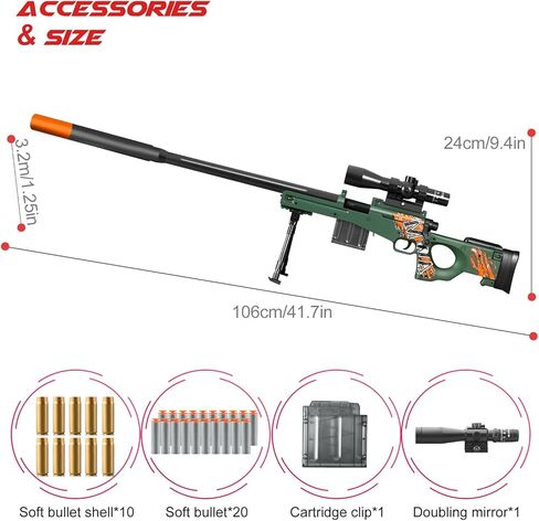 Toy Gun Dart Foam Pellet Blasters Shell ejecting Shotgun Cool Stuff Gifts for boy Age 8+ 9 10 11 12 Year Old Teen Adult Kid Shooting Game with Scope Soft Bullet Sniper Rifle (Brown) in Saudi Arabia