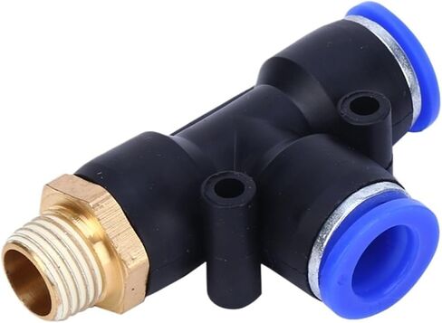 PD Thread Side Tee T Type Pneumatic Cylinder Hose Quick Insert External Tooth Gas Pipe Joint 1Pcs(10-03) in Saudi Arabia