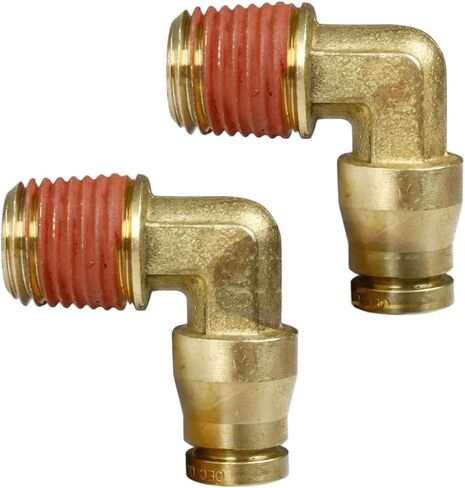 كوع ثابت للضاغط PP69CC - لملحقات أدوات الطاقة والهواء PP69CC-2Pack - أجزاء ضاغط الهواء النحاسية سريعة التوصيل - 1/4 بوصة × 1/4 بوصة قابلة للدفع × ذكر NPTF -10 درجة فهرنهايت إلى 200 درجة فهرنهايت 2 عبوة ذهبية in Saudi Arabia