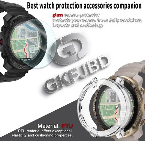 متوافق مع واقي الشاشة Polar vantage m3 ومجموعة الحافظة، طبقة واقية من الزجاج المقوى عالي الدقة مضاد للخدش وغطاء إطار ناعم من مادة TPU (عبوة من 3+1) in Kuwait