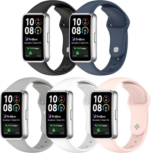 E ECSEM Bands Compatible for Huawei Band 10/Band 9/Band8 Watch Strap Classic Flexible Colorful Adjustable Replacement Wristband, Multicolor Selection in Saudi Arabia