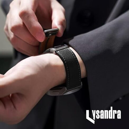 LYSANDRA Magnetic Leather Bands Compatible with Moto Watch 120 Band for Men Women, Genuine Leather with Magnetic Buckle for Moto Watch 120 Smart Watch in Saudi Arabia
