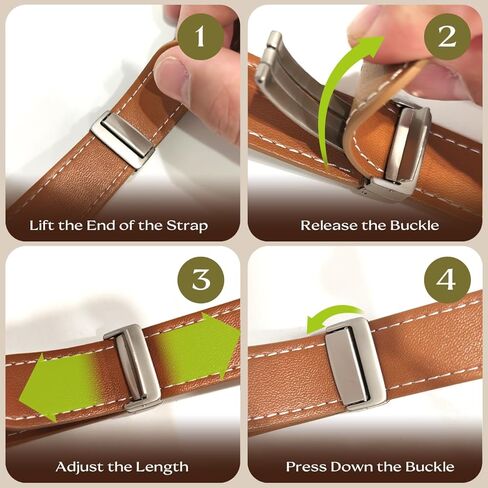 LYSANDRA Magnetic Leather Bands Compatible with Moto Watch 120 Band for Men Women, Genuine Leather with Magnetic Buckle for Moto Watch 120 Smart Watch in Saudi Arabia