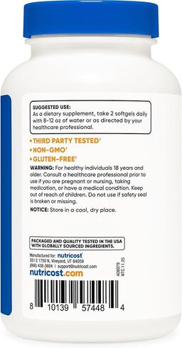 Nutricost Caprylic Acid 1200mg, 120 Softgels in Saudi Arabia
