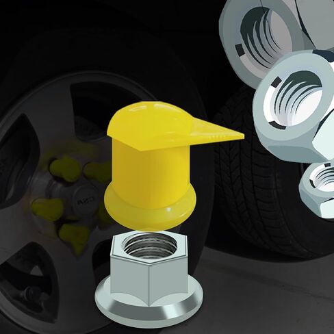 Long Reach Wheel Nut Indicator with Dust Cap for Yellow 33 MM Nuts HBL33 Nut Indicator, PP Material - 10PCS in Saudi Arabia