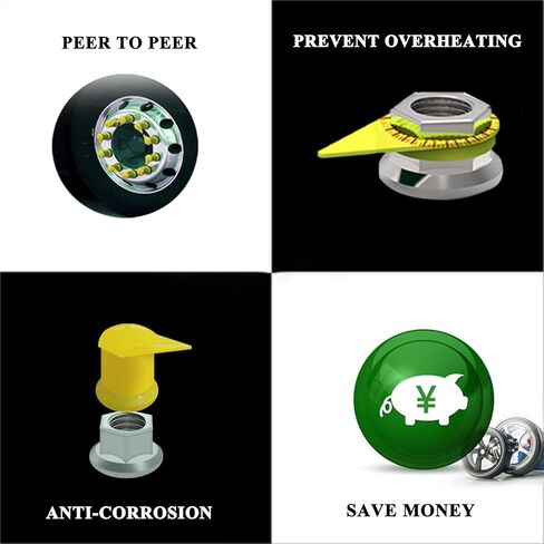 Long Reach Wheel Nut Indicator with Dust Cap for Yellow 33 MM Nuts HBL33 Nut Indicator, PP Material - 10PCS in Saudi Arabia