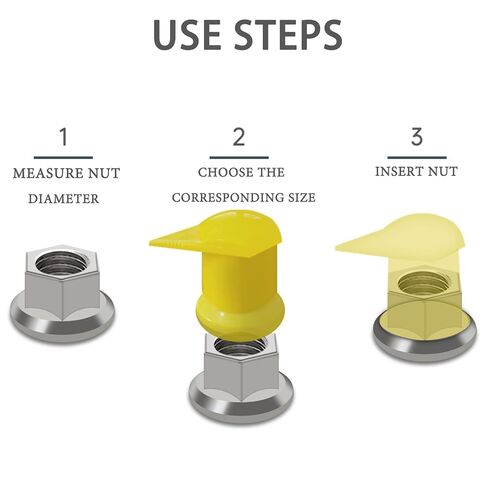 Long Reach Wheel Nut Indicator with Dust Cap for Yellow 33 MM Nuts HBL33 Nut Indicator, PP Material - 10PCS in Saudi Arabia