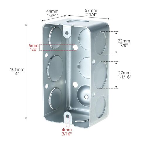 QWORK Electrical Box 12-Pack, 4x2 Inch Outlet Box,13 Cubic Inches, Ten 1/2 Inch Knockouts Electrical Box,1-7/8" Deep, Galvanized Steel in Saudi Arabia