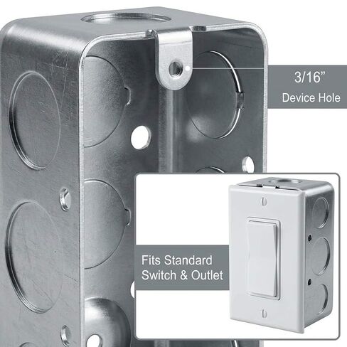 QWORK Electrical Box 12-Pack, 4x2 Inch Outlet Box,13 Cubic Inches, Ten 1/2 Inch Knockouts Electrical Box,1-7/8" Deep, Galvanized Steel in Saudi Arabia