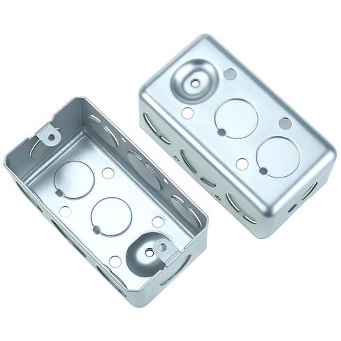QWORK Electrical Box 12-Pack, 4x2 Inch Outlet Box,13 Cubic Inches, Ten 1/2 Inch Knockouts Electrical Box,1-7/8" Deep, Galvanized Steel in Saudi Arabia