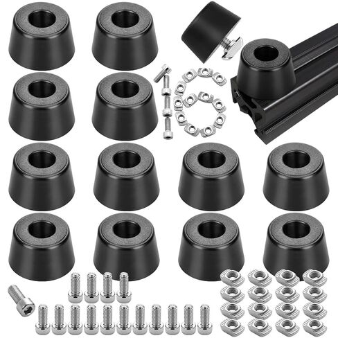 16 Sets Anti Vibration Rubber Feet for 2020 Aluminum Extrusion Profile, 3D Printer Damper Feet Pads with M4 T-Nuts and Screws Shock Absorbing Landing Mat in Saudi Arabia