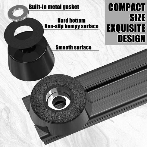 16 Sets Anti Vibration Rubber Feet for 2020 Aluminum Extrusion Profile, 3D Printer Damper Feet Pads with M4 T-Nuts and Screws Shock Absorbing Landing Mat in Saudi Arabia