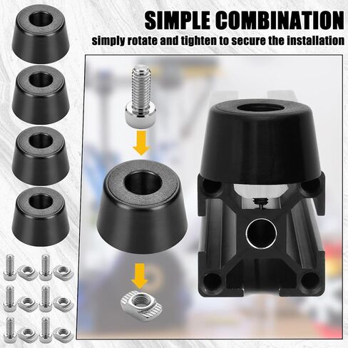 16 Sets Anti Vibration Rubber Feet for 2020 Aluminum Extrusion Profile, 3D Printer Damper Feet Pads with M4 T-Nuts and Screws Shock Absorbing Landing Mat in Saudi Arabia
