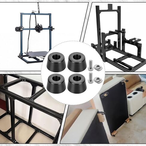 16 Sets Anti Vibration Rubber Feet for 2020 Aluminum Extrusion Profile, 3D Printer Damper Feet Pads with M4 T-Nuts and Screws Shock Absorbing Landing Mat in Saudi Arabia