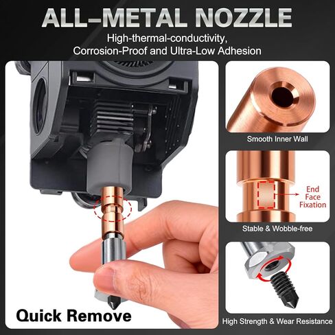 47pcs Kobra 3 Max Hotend Kit, Including 0.4MM Integrated Hardened Steel Nozzles, 6 Detachable Nozzles 0.2/0.4/0.6mm, Cleaning Needles, Extruder Print Head Kit for Anycubic Kobra 3 Max 3D Printer in Saudi Arabia