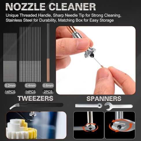 47pcs Kobra 3 Max Hotend Kit, Including 0.4MM Integrated Hardened Steel Nozzles, 6 Detachable Nozzles 0.2/0.4/0.6mm, Cleaning Needles, Extruder Print Head Kit for Anycubic Kobra 3 Max 3D Printer in Saudi Arabia