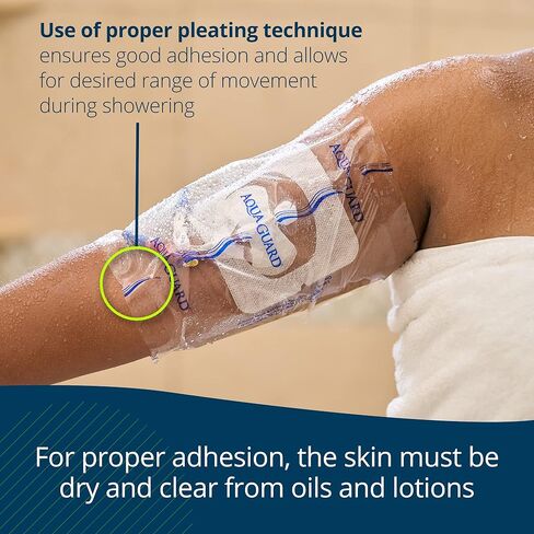 TIDI 50015-PKG AquaGuard Sheet – 9" x 9" – (Area of Coverage: 7" x 7.5") – Shower Protection Sheet – Self-Adhesive Moisture Barrier – Wound Cover for Showering – 7 Sheets – Home Medical Supplies in Saudi Arabia