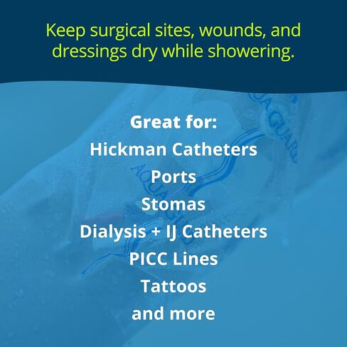 TIDI 50015-PKG AquaGuard Sheet – 9" x 9" – (Area of Coverage: 7" x 7.5") – Shower Protection Sheet – Self-Adhesive Moisture Barrier – Wound Cover for Showering – 7 Sheets – Home Medical Supplies in Saudi Arabia
