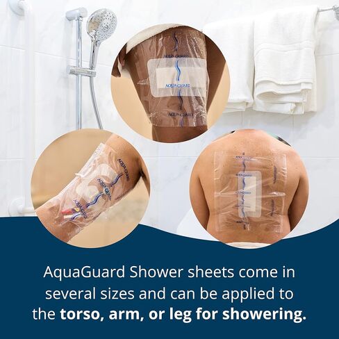 TIDI 50015-PKG AquaGuard Sheet – 9" x 9" – (Area of Coverage: 7" x 7.5") – Shower Protection Sheet – Self-Adhesive Moisture Barrier – Wound Cover for Showering – 7 Sheets – Home Medical Supplies in Saudi Arabia