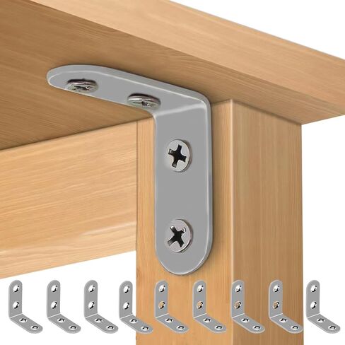 20 Pieces L Bracket Corner Brace Stainless Steel 40*40*16mm Right Angle Bracket Corner with 80pcs Screws for Wood Furniture in Saudi Arabia