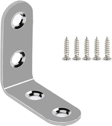 20 Pieces L Bracket Corner Brace Stainless Steel 40*40*16mm Right Angle Bracket Corner with 80pcs Screws for Wood Furniture in Saudi Arabia